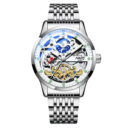 Fashion high-end luminous waterproof steel band fully automatic mechanical watch 28