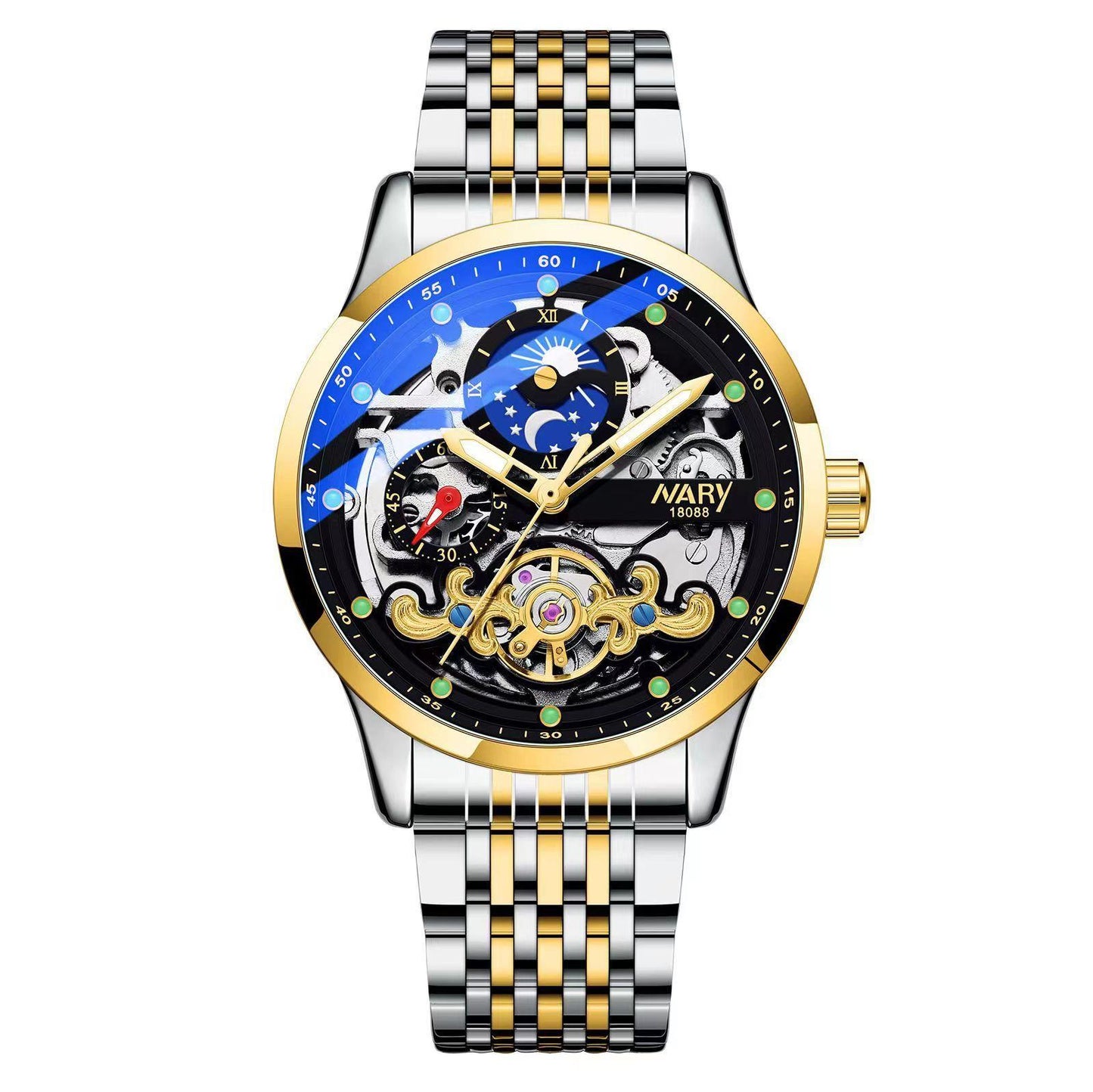 Fashion high-end luminous waterproof steel band fully automatic mechanical watch 28