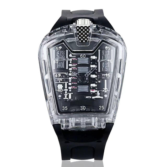 Fashion Silicone Creative Trend Personality Transparent Quartz Watch 4